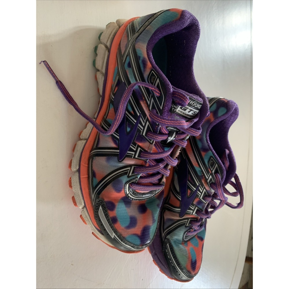Brooks Womens Adrenaline GTS 17 Running Shoe Black/Heliotrope/Fiery Coral Sz 6.5